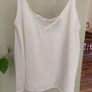 Loose white Lacey tank